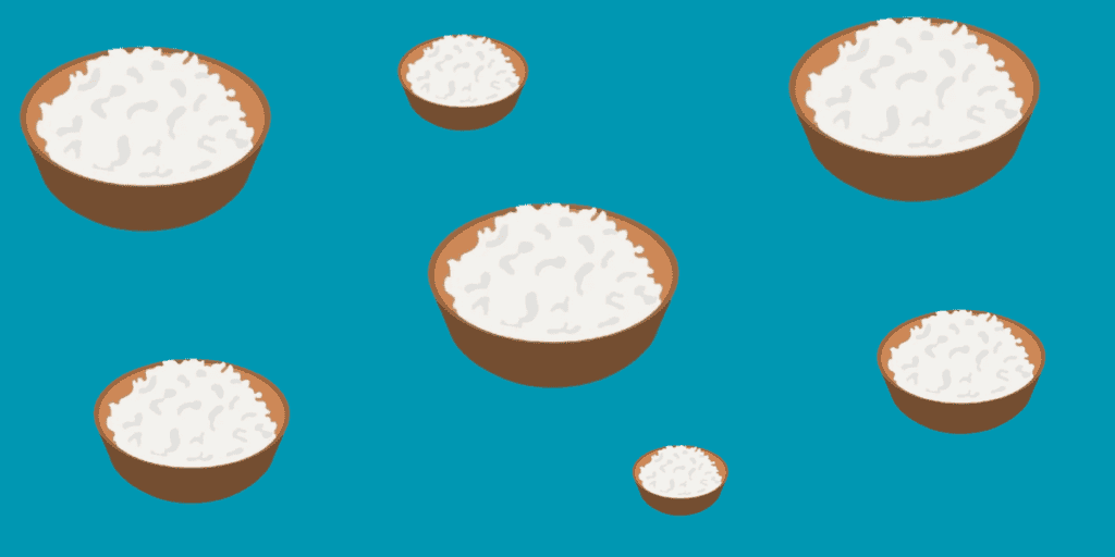 Lazy keto breakfast ideas. 7 animated cottage cheese bolws. Background color #0097B2