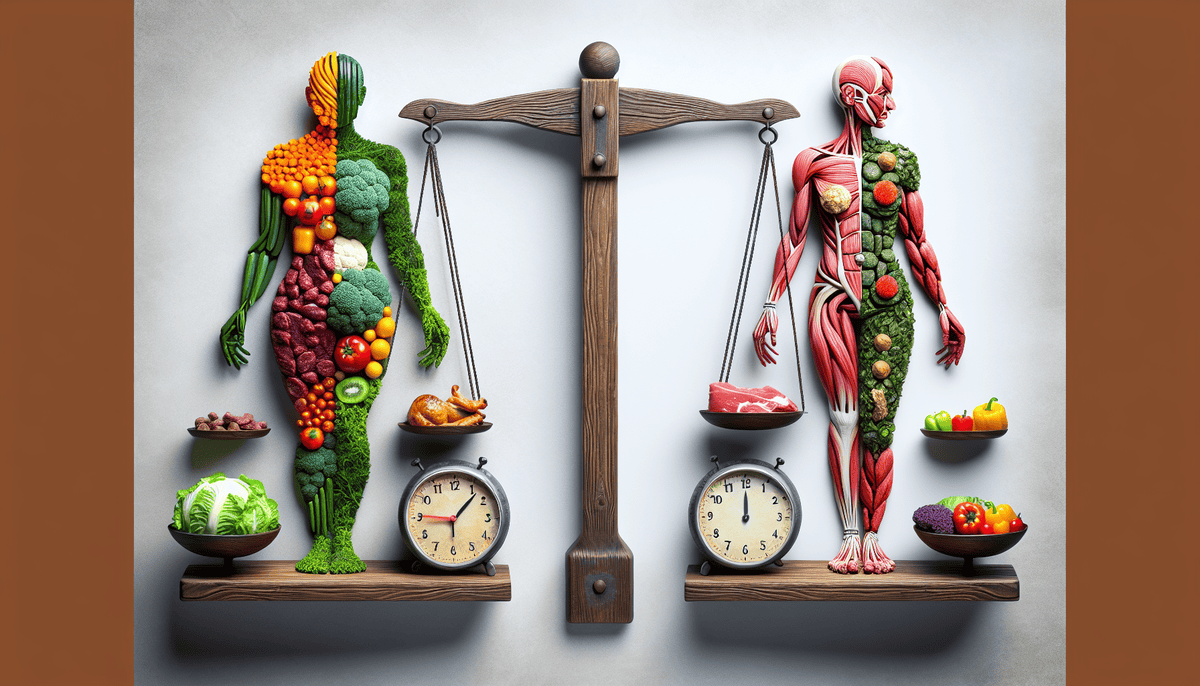 Artistic comparison of weight loss results between keto and intermittent fasting
