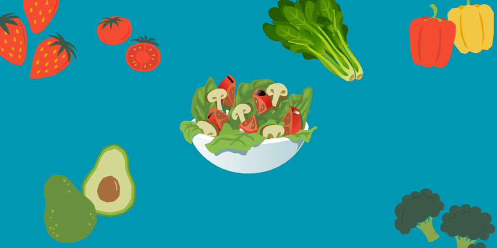 A blog banner with animated food.
