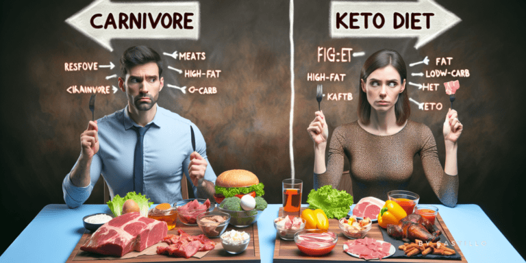 Carnivore vs Keto Blog Banner - food choices