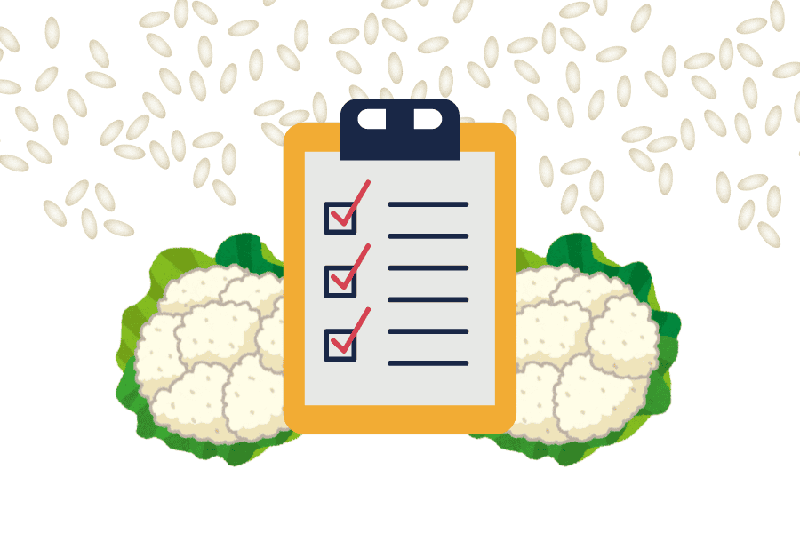 Cauliflower rice checklist