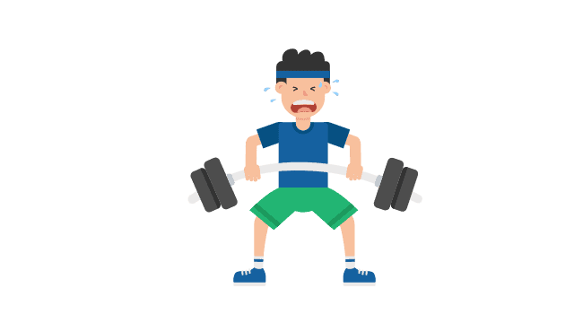 cartoon boy lifting weights