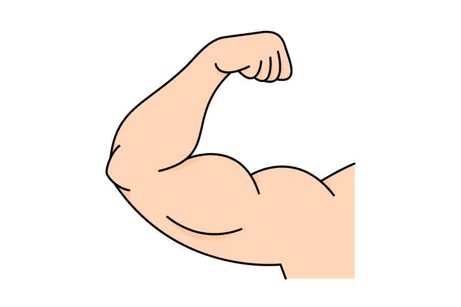 A flexing cartoon arm