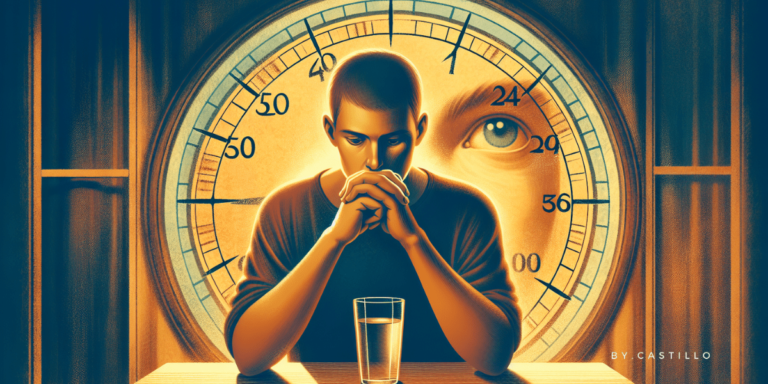 A person fasting and thinking of how to get into ketosis in 24 hours, with a timer in the background.