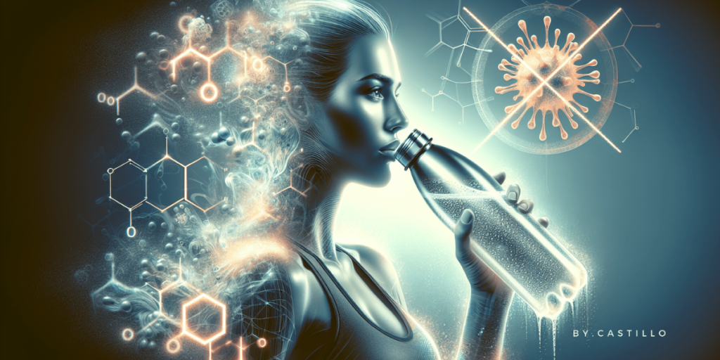 A person staying hydrated with electrolyte-rich drink