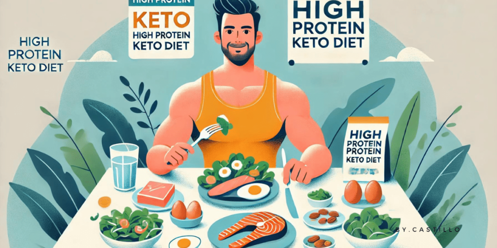 An illustration of the high protein ketogenic diet.