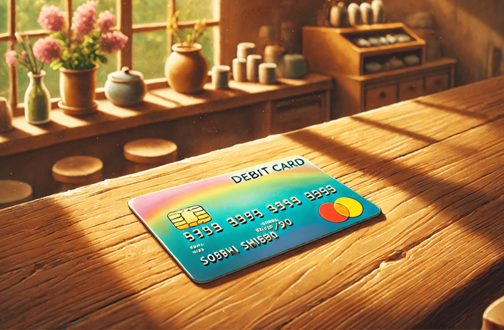 Best Debit Cards With Cashback That Help You Stick To A Budget. A debit card laying on the counter. 